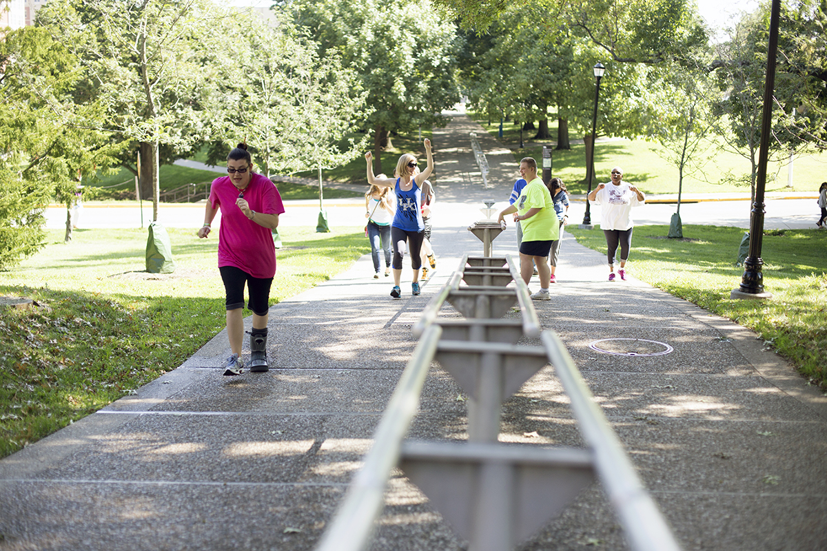 People exercising.